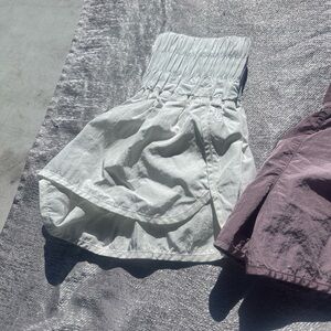 Smocked High-Waist White Women's Shorts